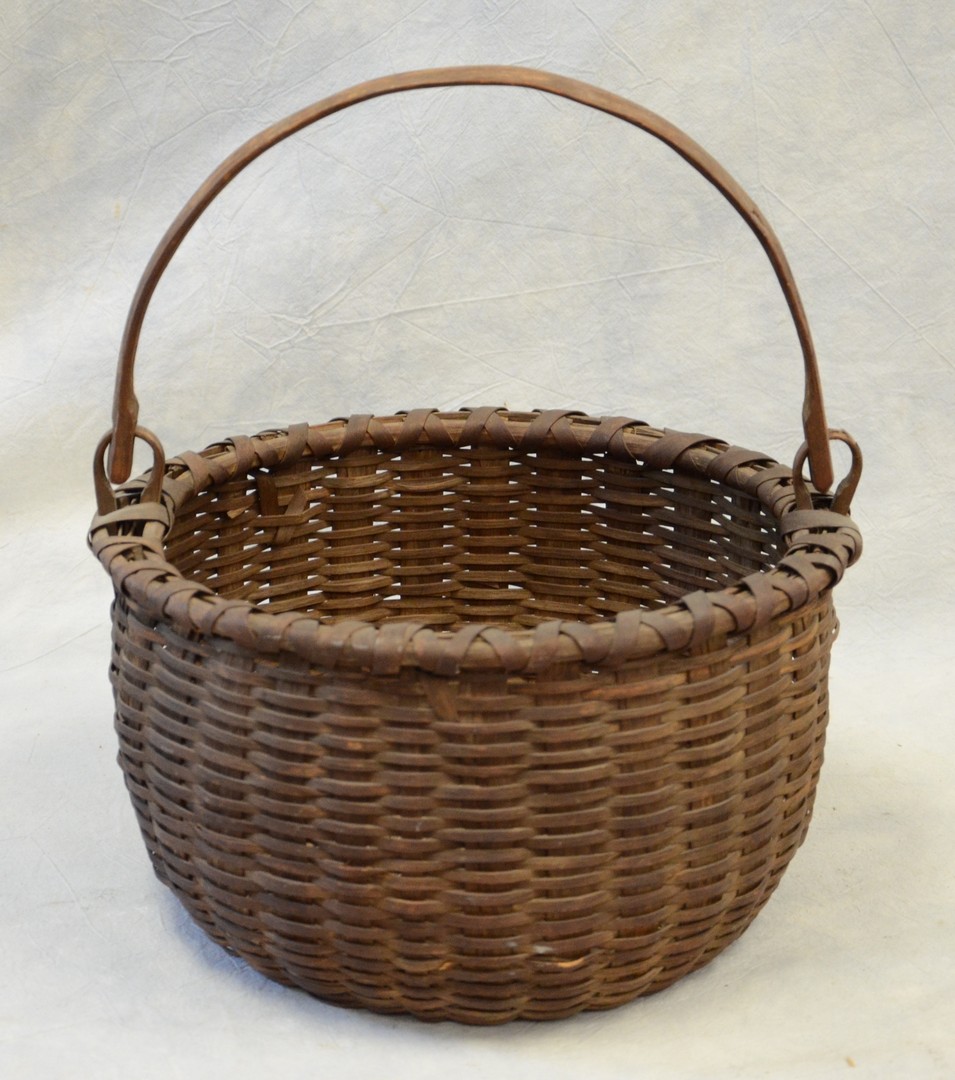 Appraisal: Swing handle gathering basket late th C - x -