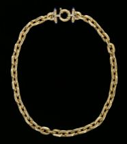 Appraisal: K Gold Linked Necklace A very stylish textured link necklace