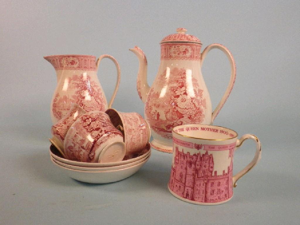 Appraisal: A thC Wedgwood red transfer printed jug a coffee pot