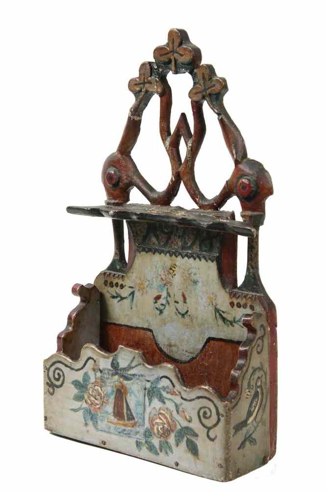 Appraisal: FOLK ART SPOON RACK - Dated Folk Art Painted Spoon