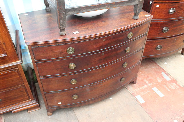 Appraisal: AN EARLY TH CENTURY MAHOGANY CHEST of four long graduated