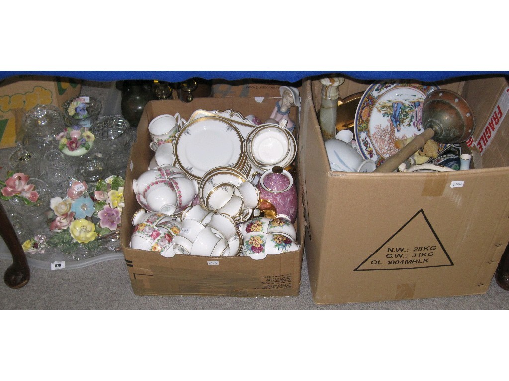 Appraisal: Lot comprising a tray and two boxes of assorted items