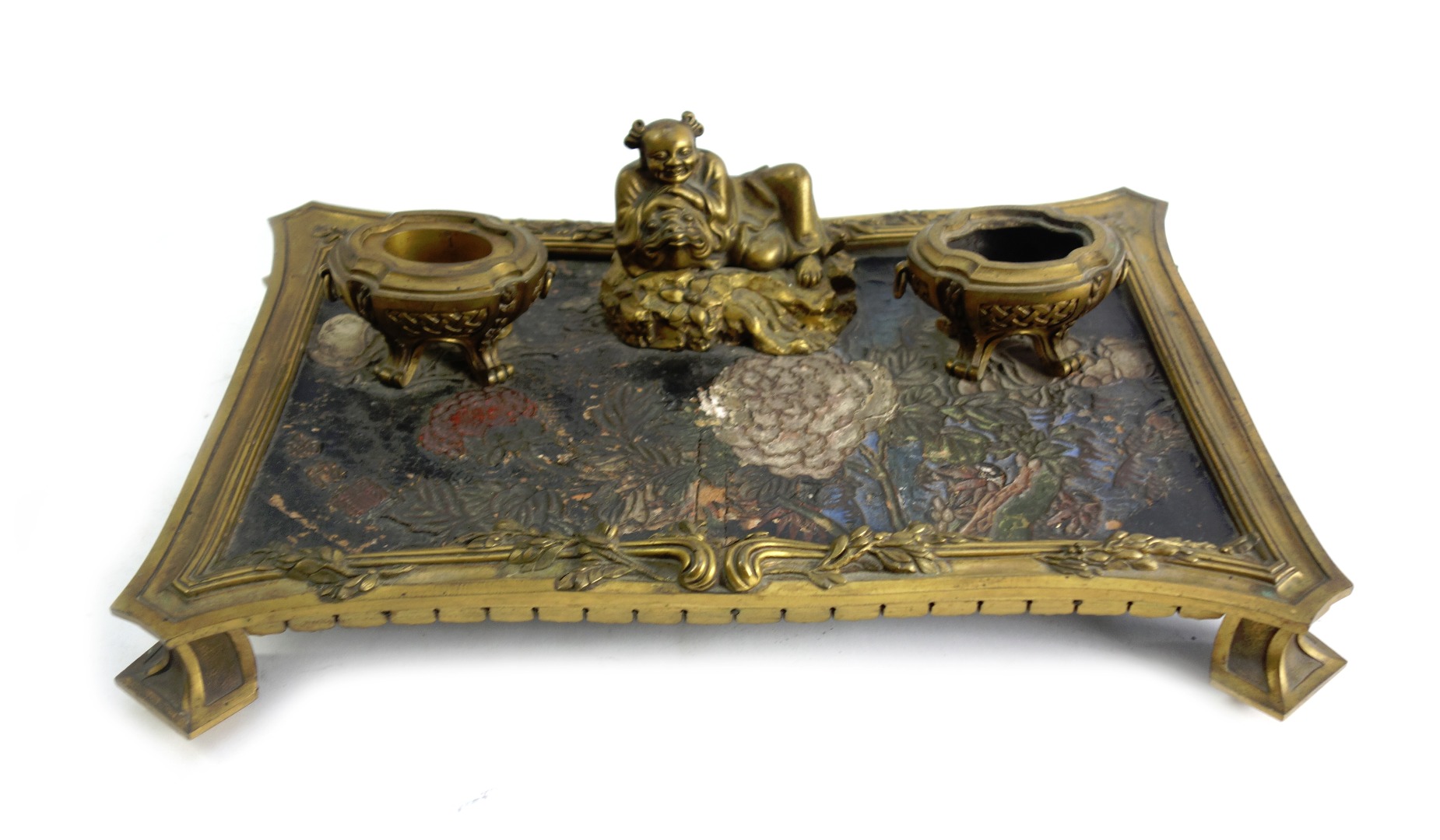 Appraisal: A Louis XV ormolu and lacquered coromandel inkstand of Chinese