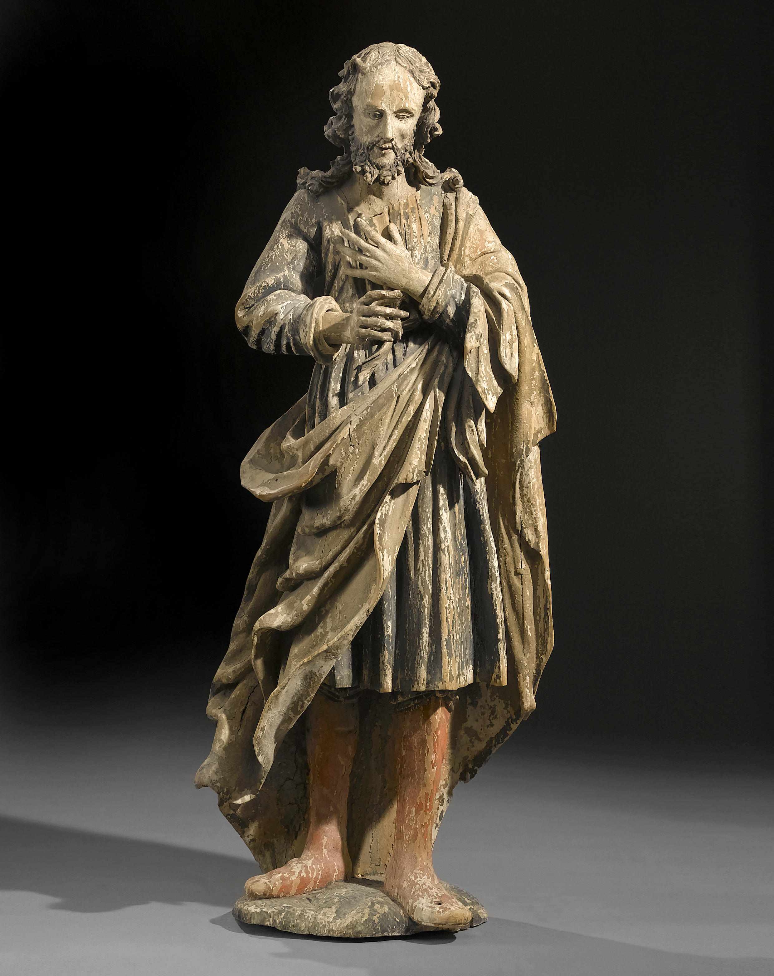 Appraisal: An Austrian Baroque carved wood figure of a Saint possibly