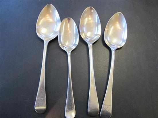 Appraisal: FOUR GEORGIAN STERLING SILVER SPOONS