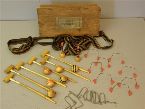 Appraisal: Table Croquet in wooden case early th century