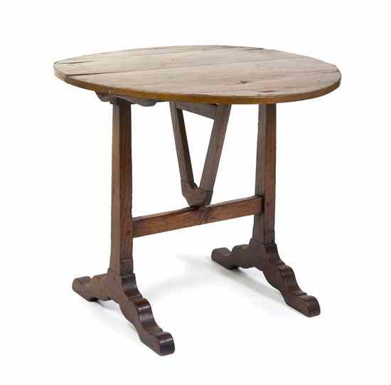 Appraisal: A Circular Tilt-Top Tea Table having a circular top raised