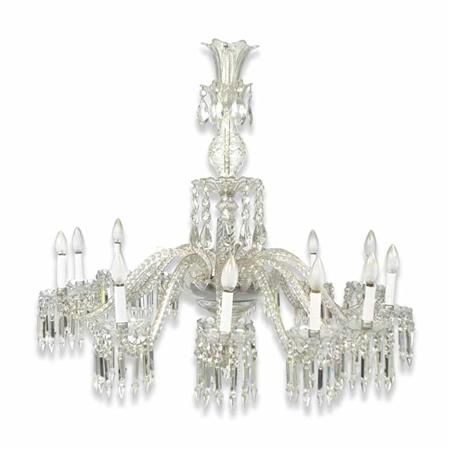 Appraisal: George III Style Cut Glass Twelve-Light Chandelier Estimate -