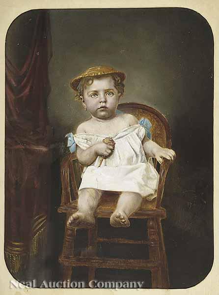 Appraisal: American Southern School th c Portrait of Baby with a