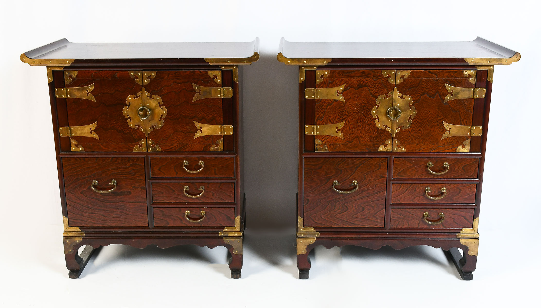 Appraisal: PAIR OF JAPANESE TANSU END TABLES Pair of Japanese Tansu