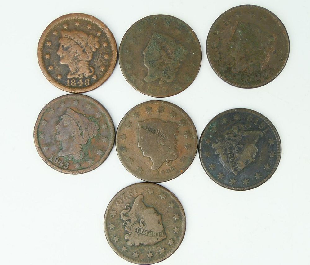 Appraisal: LOT OF U S LARGE ONE CENT PIECES To include