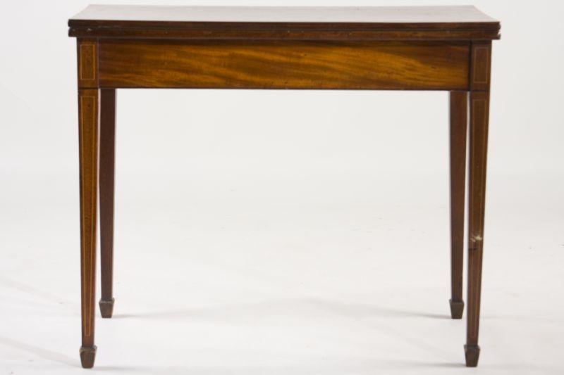 Appraisal: English Hepplewhite Inlaid Game Table late th century mahogany and