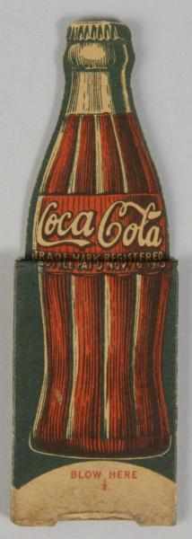 Appraisal: Cardboard Coca-Cola Bottle Whistle Description Circa Shows a bottle Only