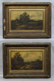 Appraisal: British School th Century oil on canvas Landscapes with Figures