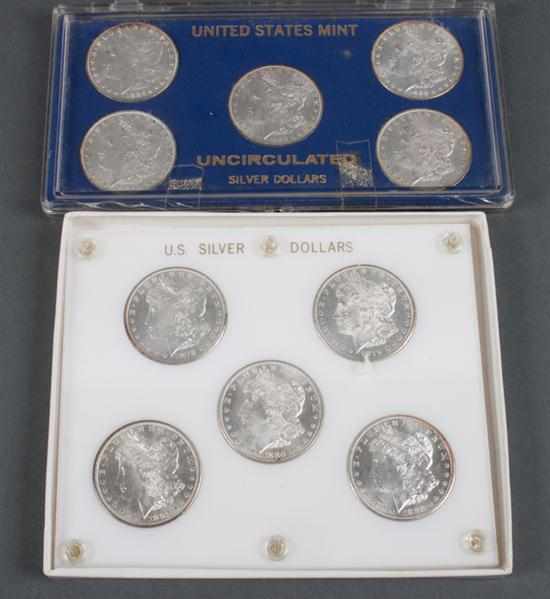 Appraisal: Ten United States Morgan type silver dollars - various mints