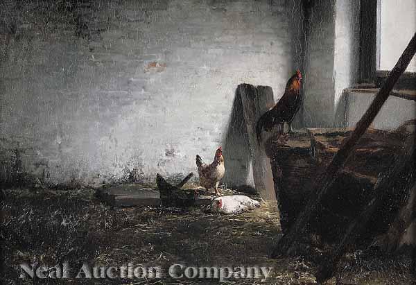 Appraisal: Charles Collins R B A British - Roosters in a