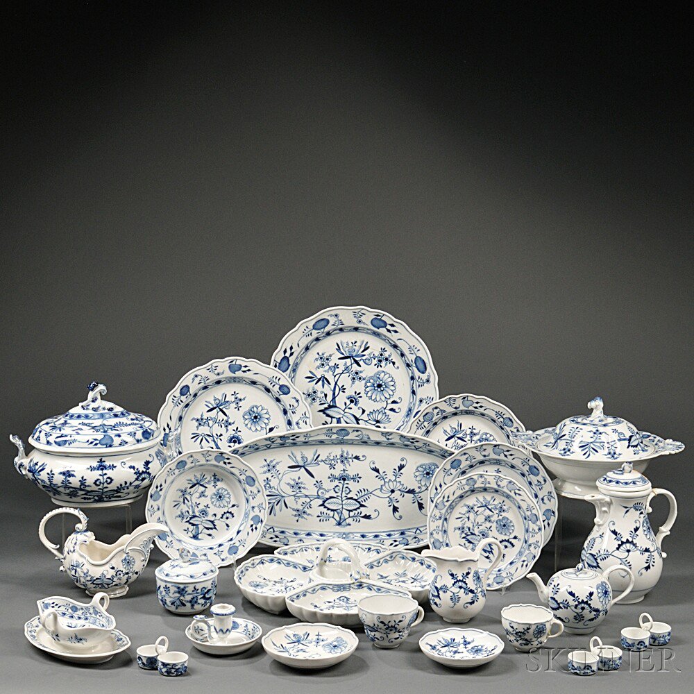 Appraisal: Assembled Meissen Blue Onion Pattern Porcelain Dinner Service late th