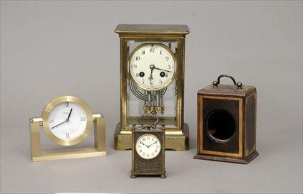 Appraisal: L Marti et Cie Gilt-Brass and Beveled Glass Mantel Clock