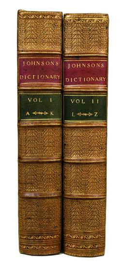 Appraisal: JOHNSON Samuel - A Dictionary of the English Language In