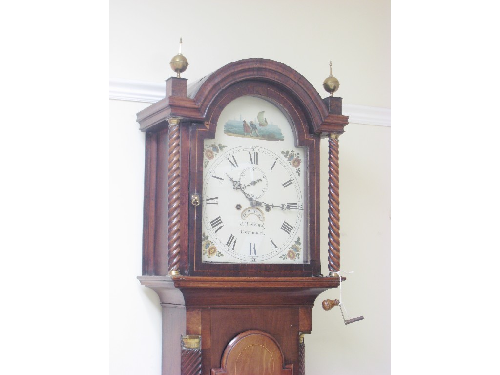 Appraisal: A th Century mahogany Longcase Clock with painted arched dial