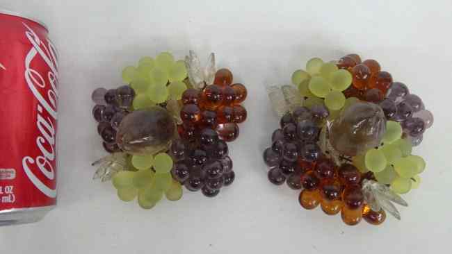 Appraisal: Pair early Czech glass grape clusters