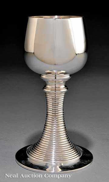 Appraisal: A Continental Silver Roemer Chalice c circular bowl on tall