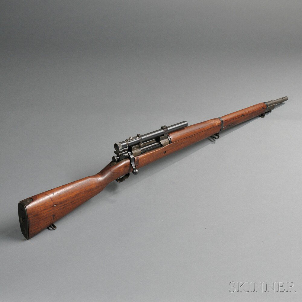 Appraisal: U S Model A Sniper Rifle c serial number walnut