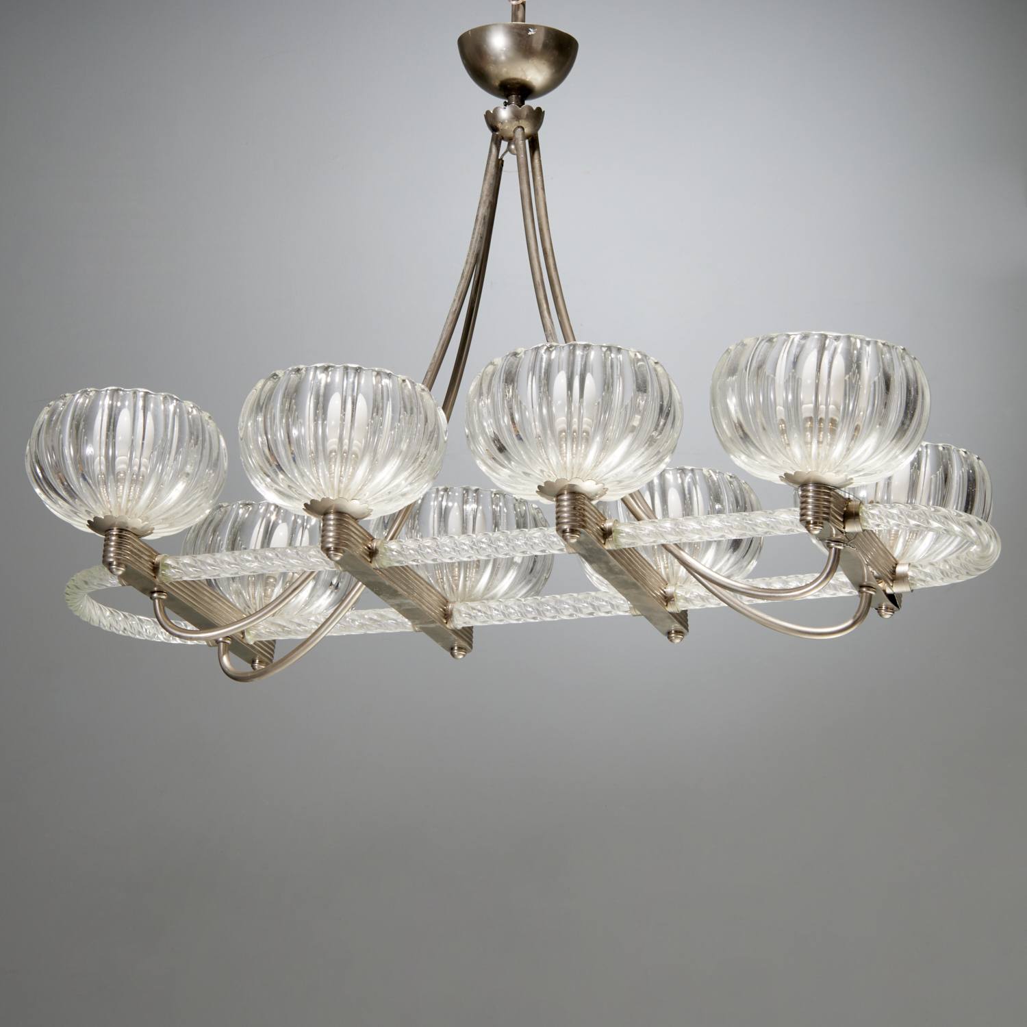 Appraisal: ERCOLE BAROVIER SIX LIGHT CHANDELIER th c Italy Murano glass