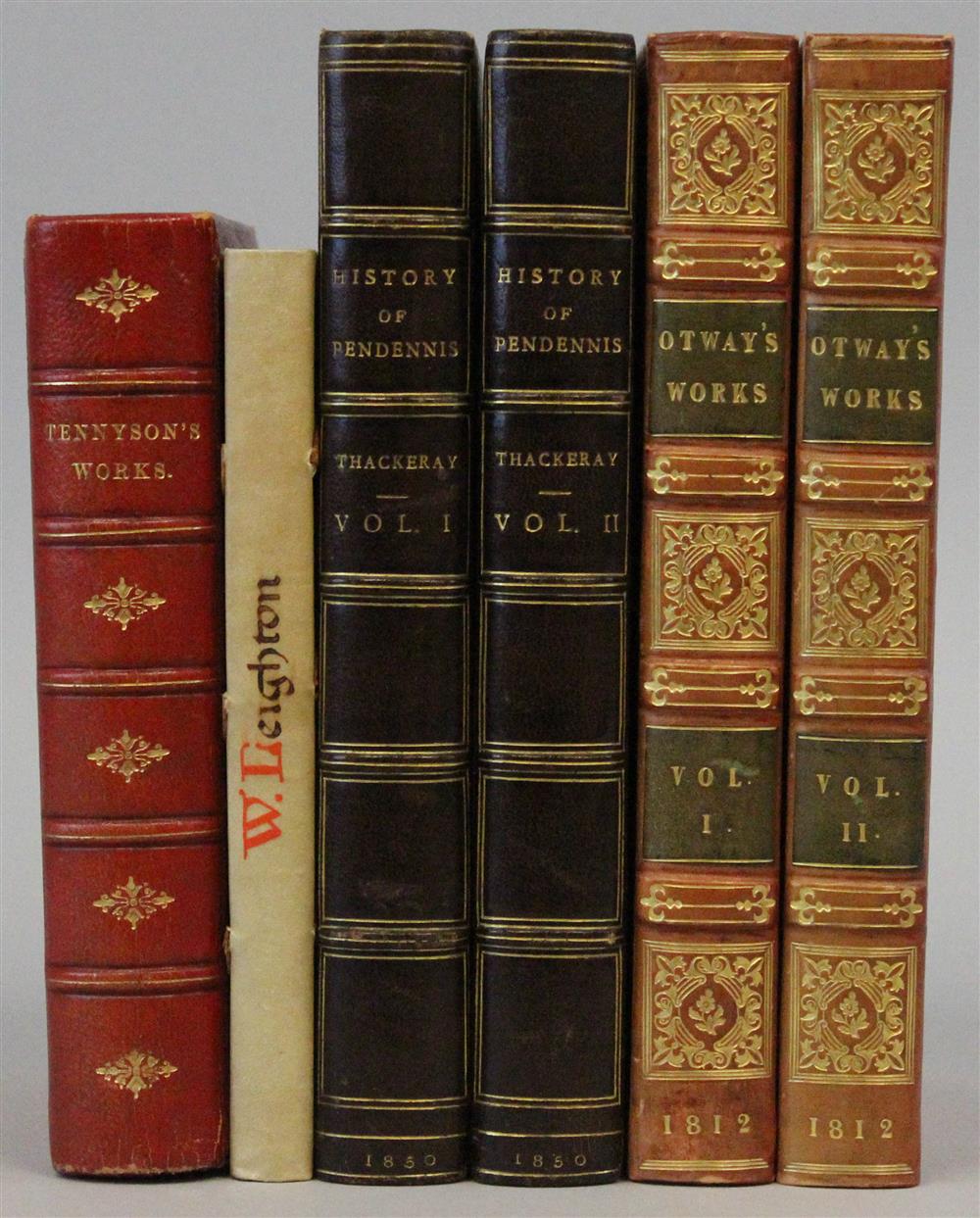 Appraisal: POETRY IN FINE BINDINGS TITLES IN VOLUMES INCLUDING THACKERAY IN