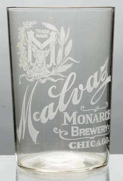 Appraisal: Malvaz Monarch Brewery Acid-Etched Beer Glass Light wear to imprint