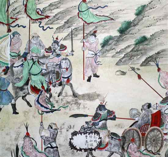 Appraisal: th C Chinese School three watercolours Warriors and noblemen one