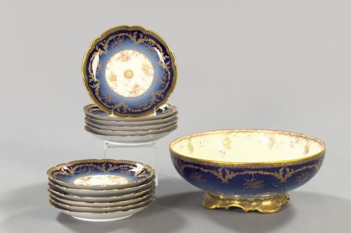 Appraisal: Fine Thirteen-Piece Haviland and Company Limoges Porcelain Fruit Dessert Service