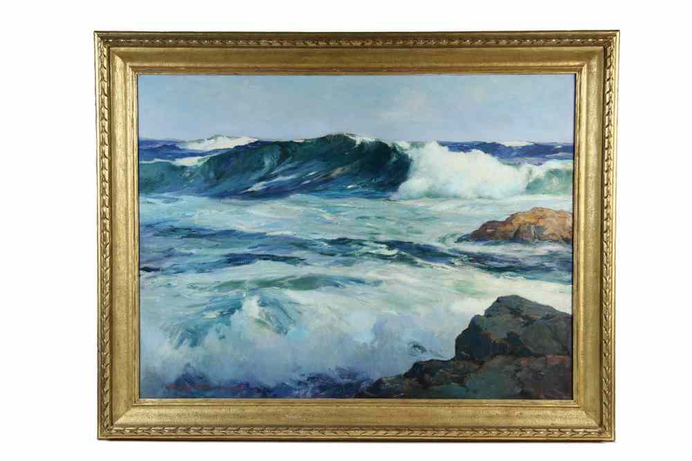 Appraisal: OOC - Crashing Surf by Stanley Wingate Woodward MA -