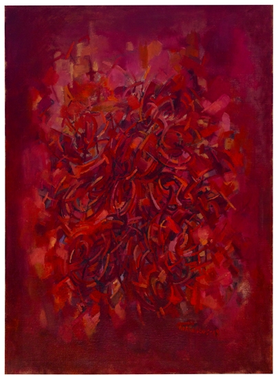 Appraisal: NORMAN LEWIS - Fireflower Oil on canvas x mm x