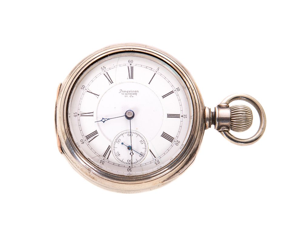 Appraisal: Waltham A T CO S Sterling Pocket Watch Waltham A