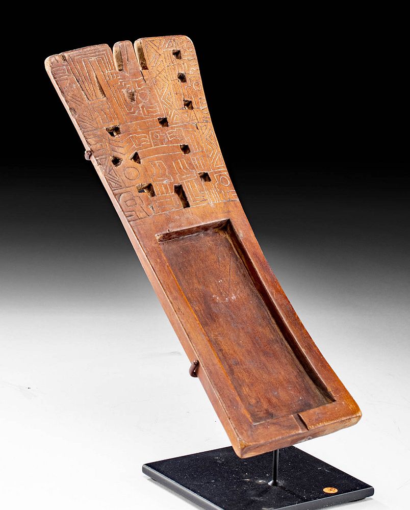 Appraisal: Tiahuanaco Wood Snuff Tray Rapero Pre-Columbian Chile San Pedro Atacama