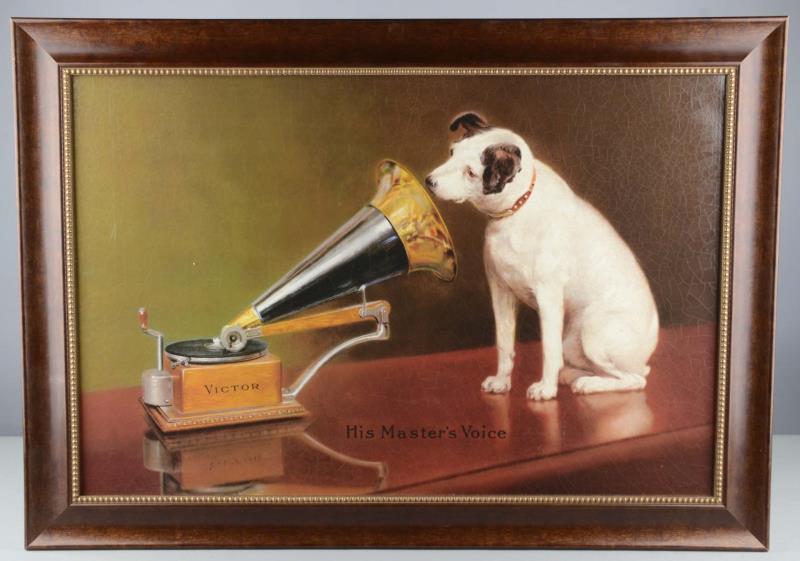 Appraisal: Victor His Master's Voice Nipper Painting This oil on canvas