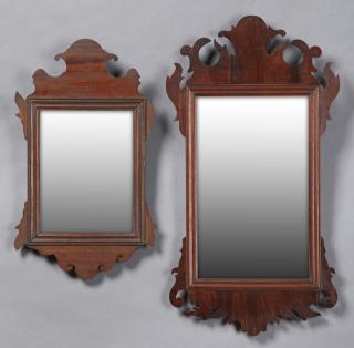 Appraisal: Two Chippendale Style Carved Mahogany Mirrors t Two Chippendale Style