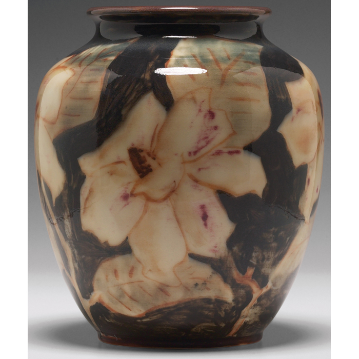 Appraisal: Exceptional Rookwood vase large broad shape covered in a Hi-glaze