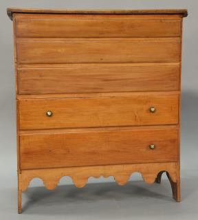 Appraisal: Primitive blanket chest having lift top over three false drawers