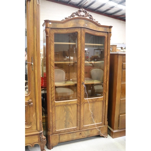 Appraisal: Antique French mahogany two door bookcase approx cm H x