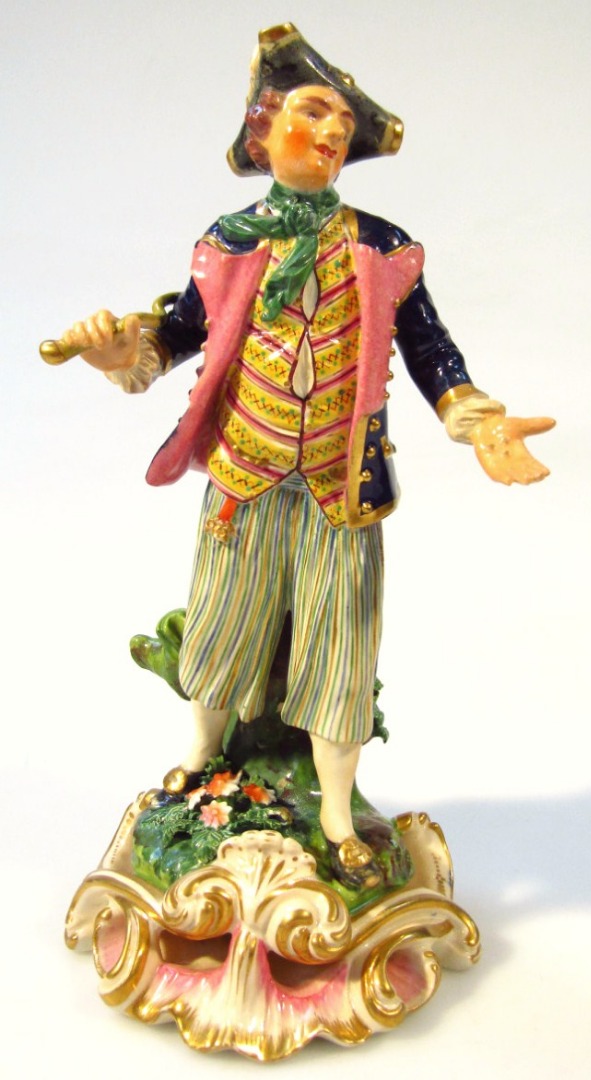 Appraisal: A late thC Derby porcelain figure of a gentleman standing