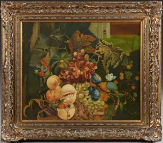 Appraisal: Chinese School Still Life of Fruit and Butterfly Chinese School