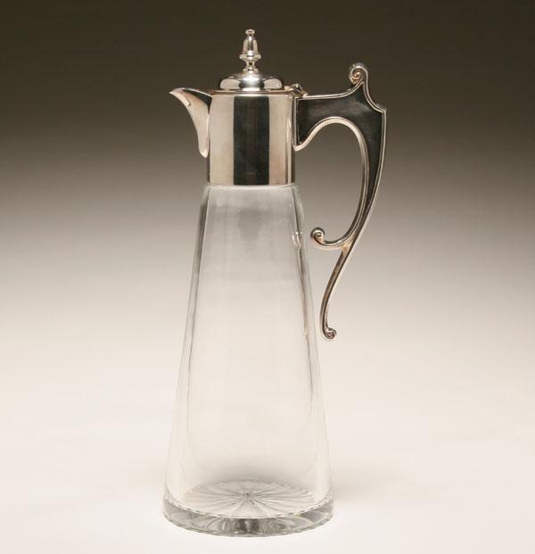 Appraisal: Sheffield sterling mounted glass claret jug Marks for Carr's of