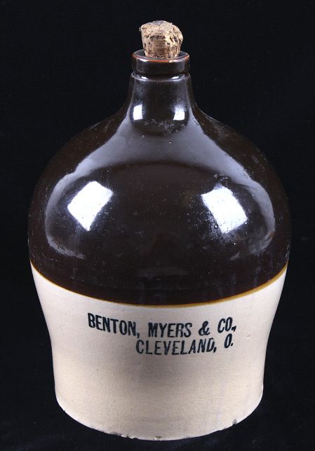 Appraisal: Benton Myers Co Salt Glazed Whiskey Pottery Jug Featured in