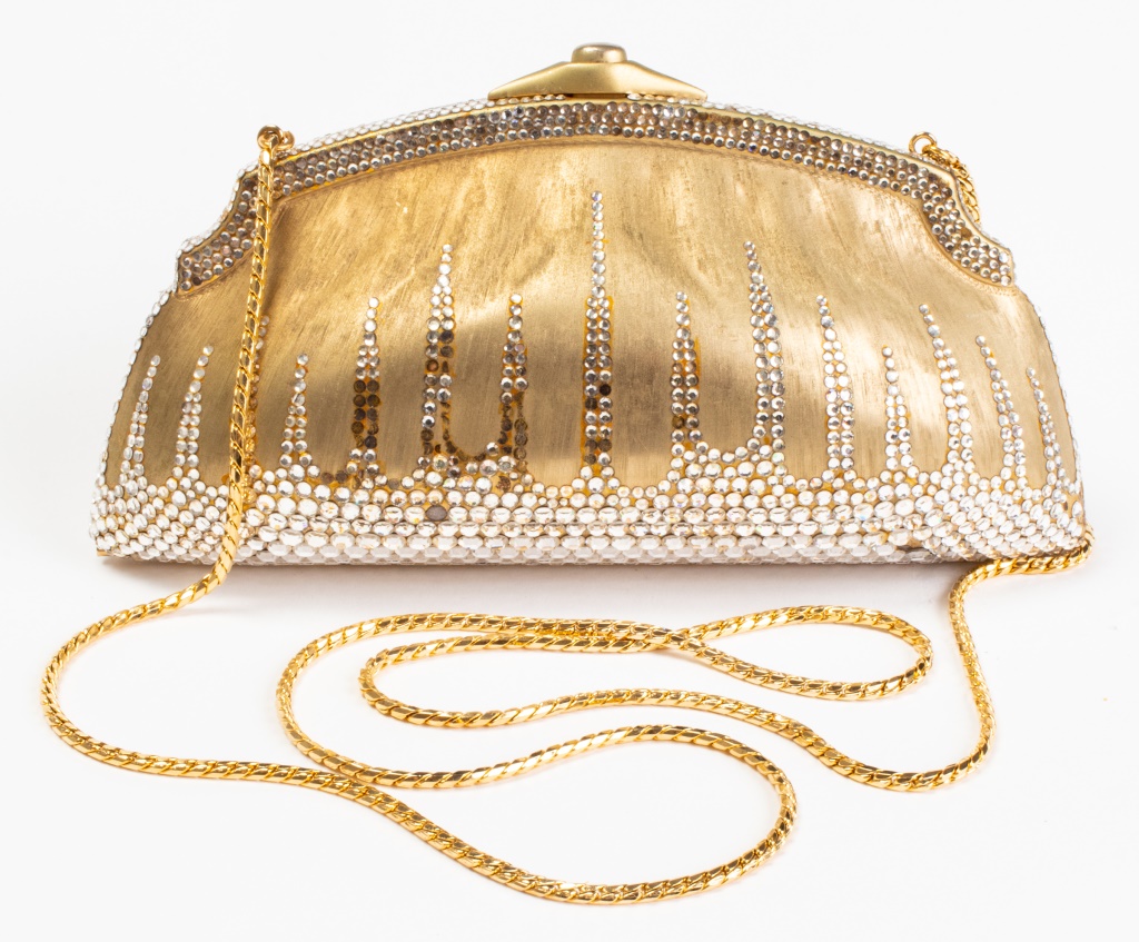 Appraisal: JUDITH LEIBER CHATELAINE MINAUDIERE Judith Leiber Chatelaine minaudiere the gold-tone