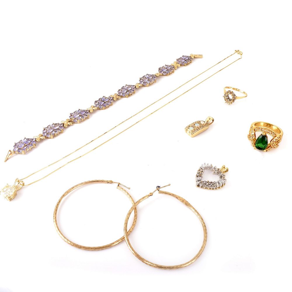 Appraisal: Vintage Gold Jewelry Mixed Lot Vintage Seven Piece and Karat