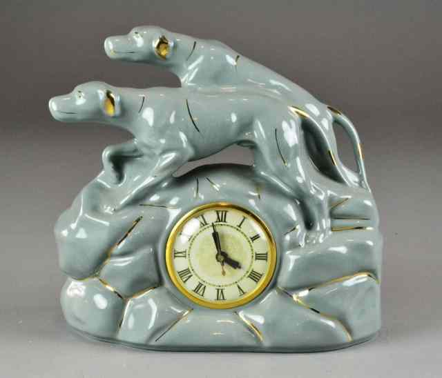 Appraisal: Art Deco Toozoo Ceramic Dog Electric ClockGrey ceramic art deco