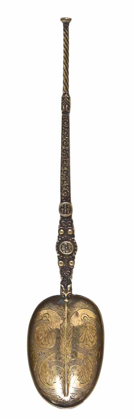 Appraisal: An English Gilt Silver Serving Spoon James Wakely Frank Clarke