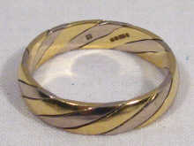 Appraisal: A hallmarked carat two colour gold gents band ring weight